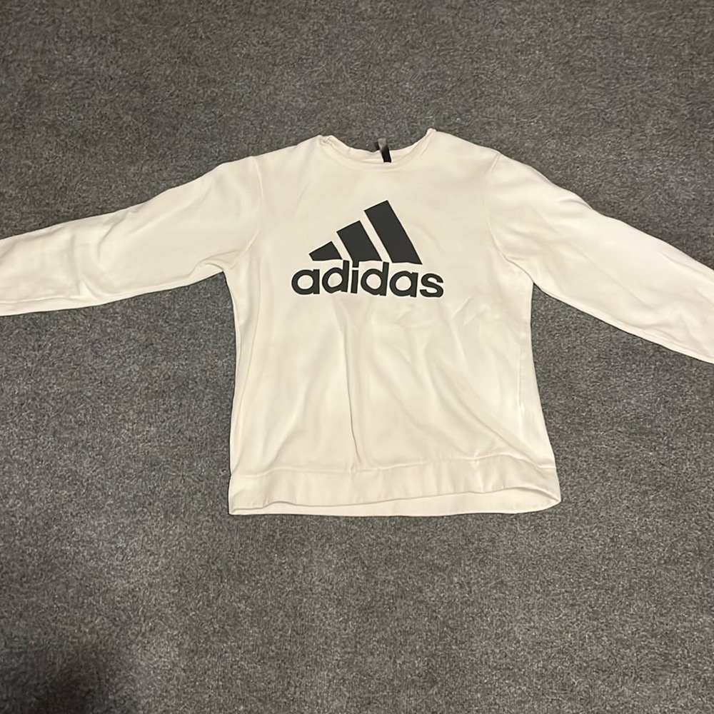 Adidas White Sweatshirt Size L